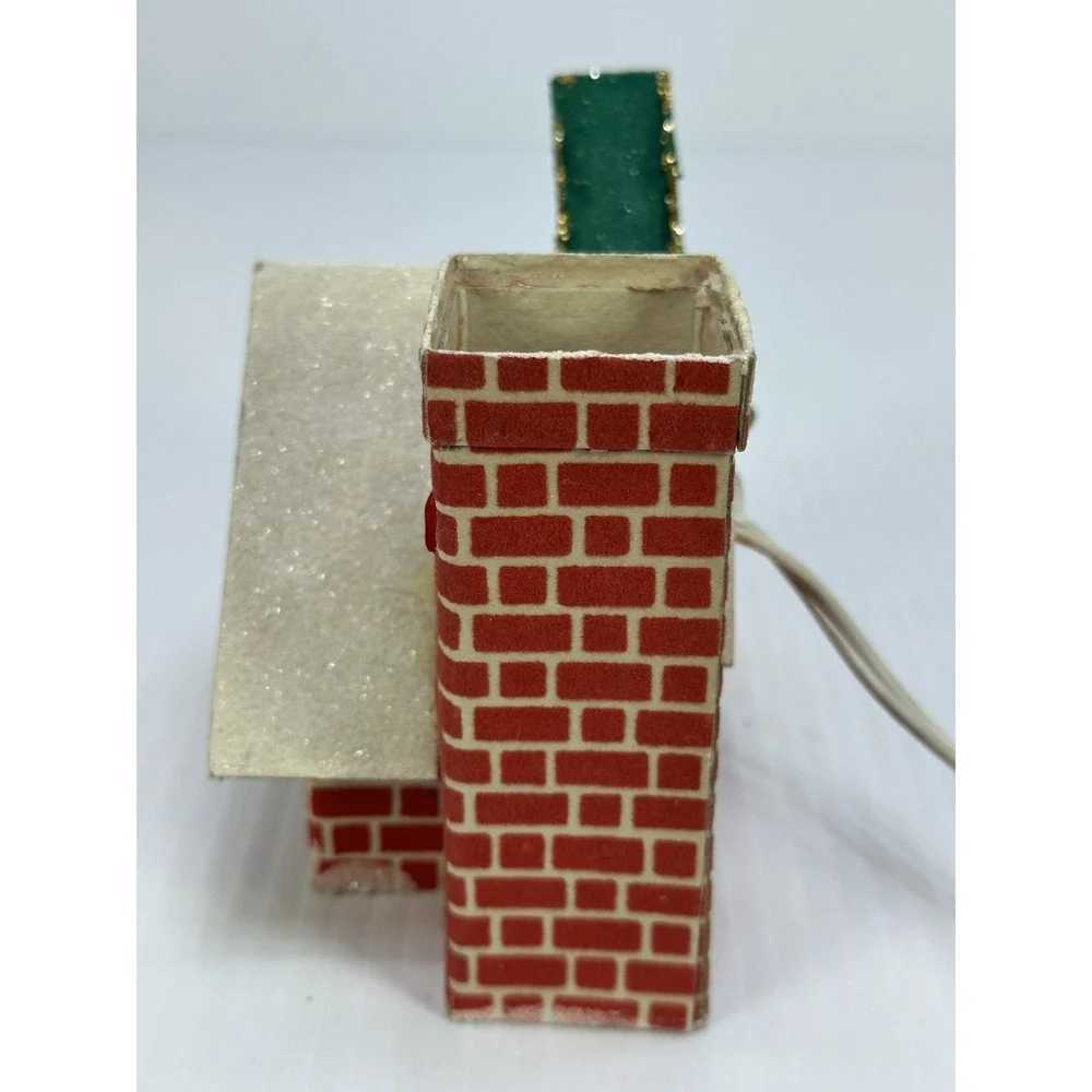 VINTAGE CHRISTMAS LIGHT UP PUTZ STYLE HOUSE JAPAN Damaged
